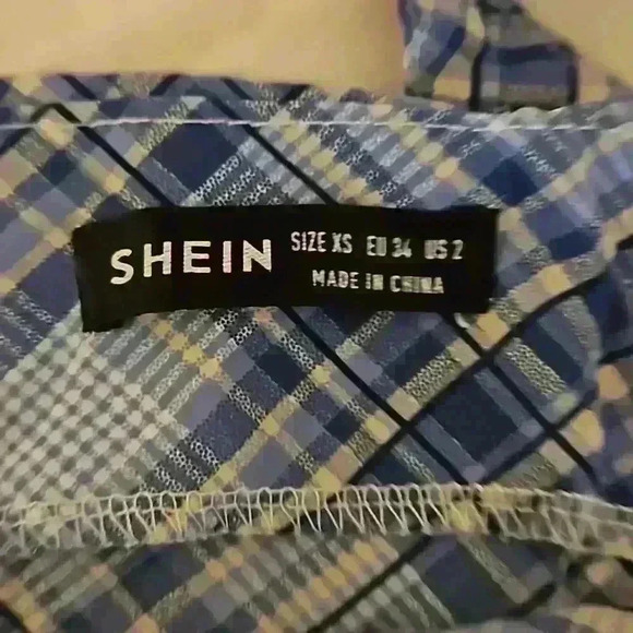 SHEIN | Blue plaid Dress | size XS - Picture 5 of 8